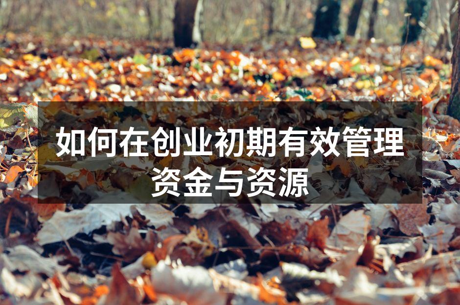 如何在创业初期有效管理资金与资源
